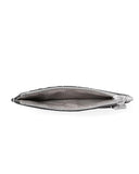 Michael Kors Empire Small Metallic Crocodile Embossed Leather Card Case Silver