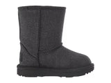 UGG Girls' Classic Short II Glitter Fashion Boot, Black 4US