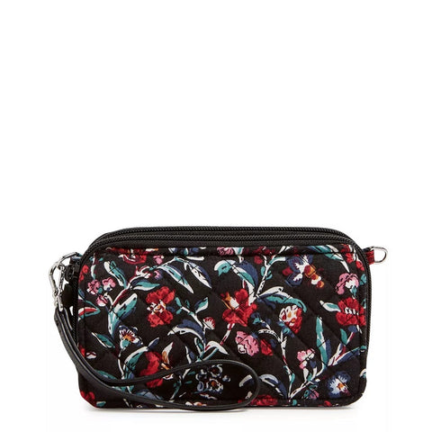 Vera Bradley Women's Cotton All in One Crossbody Purse Perennials Noir