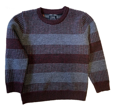 CNQR Boys 4-7 Lewis Chenille Sweater Burgundy/ Grey Large