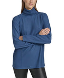 Andrew Marc Sport Women's Brushed Waffle Turtleneck Tunic Royal Small