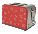 Rae Dunn Two (2) Slice Toaster Wide Slot Red With "JOY" Decoy