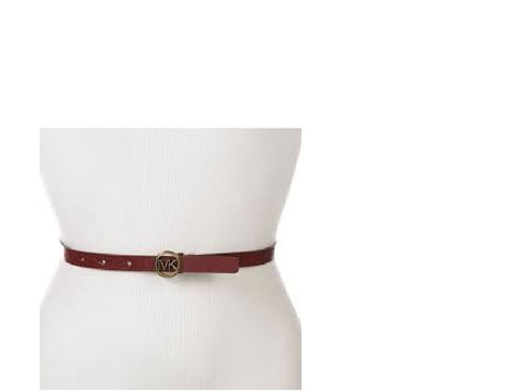 Michael Kors Women's Logo Charm Belt DK Red