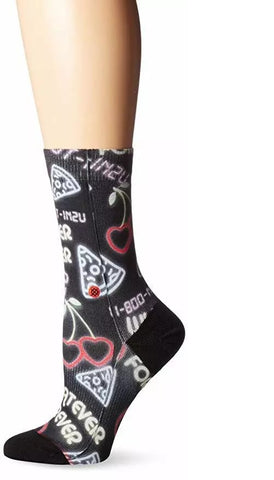 Stance Women's Cooties Graphic Valentine's Day Crew Sock, Black, Medium