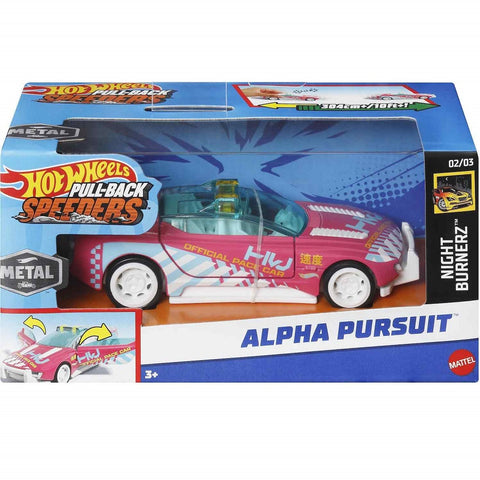 Hot Wheels Pull Back Speeders Alpha Pursuit Diecast Pull-Back Car