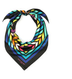 Kurt Geiger London Women's Abstract Square Large Silk Scarf Rainbow