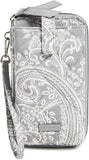 Vera Bradley Performance Twill Large Smartphone Wristlet Cloud Gray Paisley