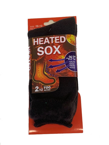 Heated Sox Men & Women 2.13 Tog Rating Thermal Socks Brown 10-13