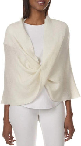 Claudia Nichole Women's Alashan Cashmere Dress Topper Poncho Beige O/S