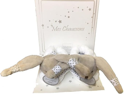 Mes Chaussons Doudou et Compagnie Rabbit Slippers Grey infants