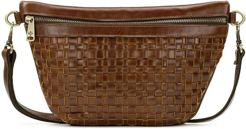 Patricia Nash Women's Tinchi Belt Bag Vintage Distressed Woven Cognac