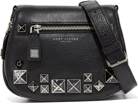 Marc Jacobs Women's Recruit Chipped Studs Small Saddle Bag Black One Size