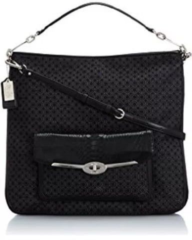 Coach Women's Madison Op Art Pearlescent Hobo Silver/Black