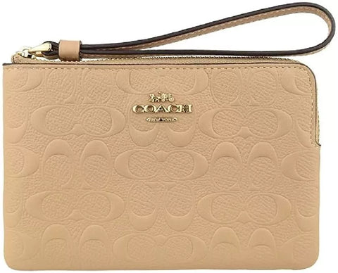 Coach Women's 67555 Leather wristlet Taupe