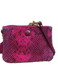 COACH Women's Python Leather Wristlet F50162 Raspberry