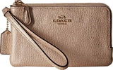 COACH Polished Pebbled Leather Double Corner Zip Bag Li/Platinum One Size