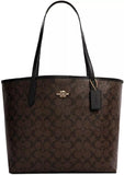 Coach Women's City Tote In Signature Canvas (Brown Black)