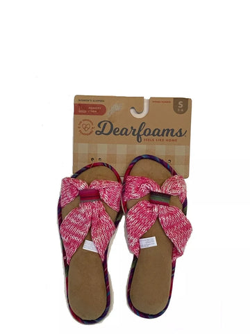 Dearfoam Women's Memory Foam Slippers Wild Rose Small 5-6