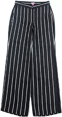 Vince Camuto Women's Wide-Leg Striped Dress Pants Black -Size 0