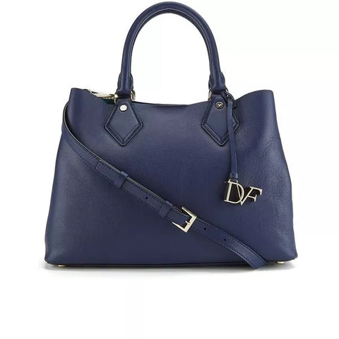 Diane Von Furstenberg On-the-Go Carryall Leather Bag (Dark Night/Teal)