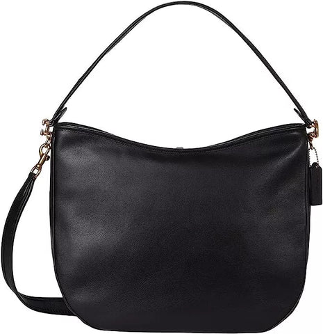 COACH Women's Soft Tabby Leather Hobo Shoulder Bag Black