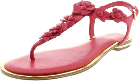 Michael Kors Women's Tricia Flower Thong Sandals Deep Pink 7