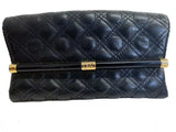 Diane von Furstenberg Women's “440” Envelope Quilted Leather Clutch Black