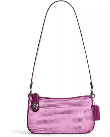 Coach Women's Sequin Penn Dark Magenta Shoulder Bag One Size