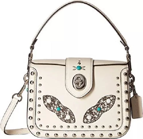 COACH Women's Western Rivets Page Chalk Crossbody Bag