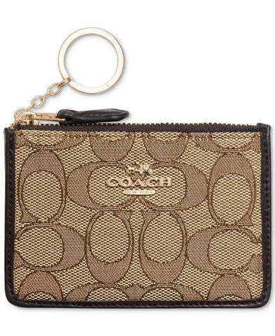 COACH Women's Box Program Signature Jacquard Mini Skinny Li/Khaki/Brown One Size