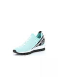 DKNY Women's Annie Signature Logo Detail Sneakers Aqua/White 8.5 M