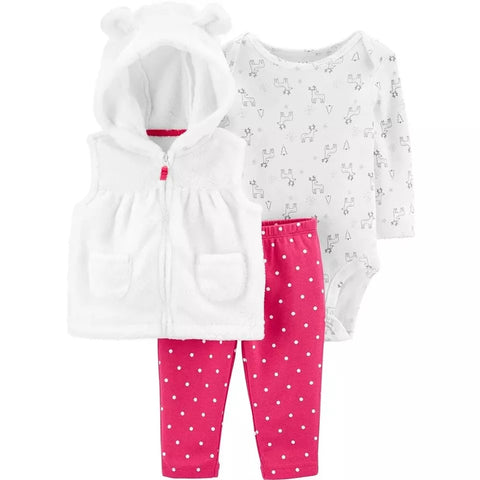 Carter's Baby Girl's 3-Piece Reindeer Little Vest Set