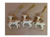 Lenox Holiday Christmas Set 3 Piece Gems Reindeer Ornament