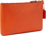 COACH Women's Polished Pebble Small Wristlet Sun Orange One Size