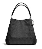 Coach Women's Madison Op Art Pearlescent Hobo Silver/Black